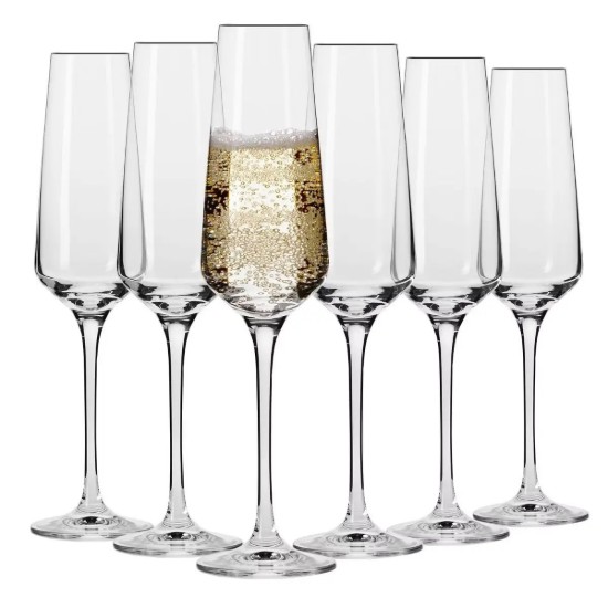 6 darabos pezsgőspohár készlet, kristályüvegből, 200ml, "Avant-Garde" - Krosno