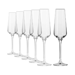 6 darabos pezsgőspohár készlet, kristályüvegből, 200ml, "Avant-Garde" - Krosno
