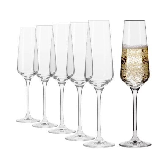 6 darabos pezsgőspohár készlet, kristályüvegből, 200ml, "Avant-Garde" - Krosno