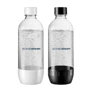 2 szénsavas palackból álló készlet, műanyag, 1 L, fehér/fekete - Sodastream