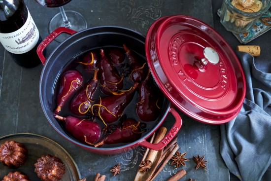 Cocotte főzőedény, öntöttvas, 24cm/3,8L, Bordeaux - Staub