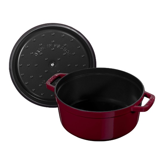 Cocotte főzőedény, öntöttvas, 24cm/3,8L, Bordeaux - Staub