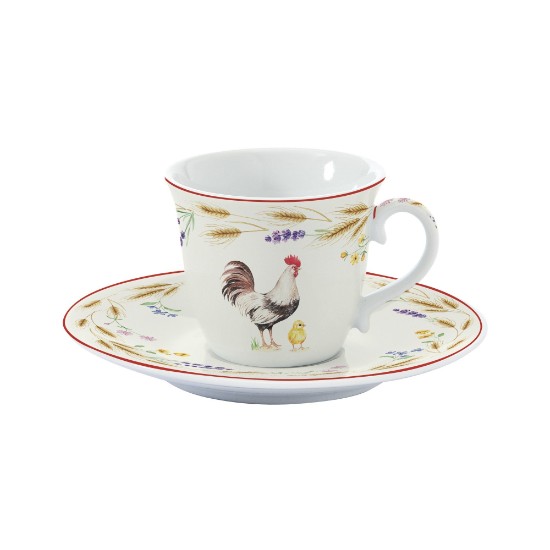 2 kávéscsésze csészealjjal, porcelán, 80 ml, "Country Life" - Nuova R2S