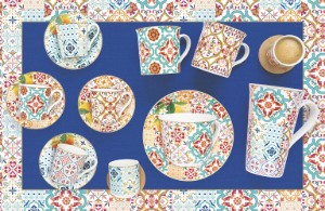 Porcelán bögre, 350 ml, tetővel és infúzióval, "Siracusa" - Easy Life