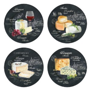 4db sajttálak, porcelán, 19 cm, "World of Cheese" - Easy Life
