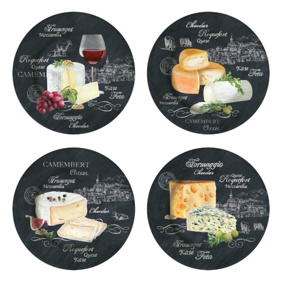 4db sajttálak, porcelán, 19 cm, "World of Cheese" - Easy Life