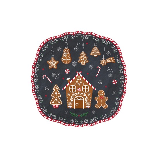 Desszerttál, porcelán, 20 cm, "GINGERBREAD" - Nuova R2S