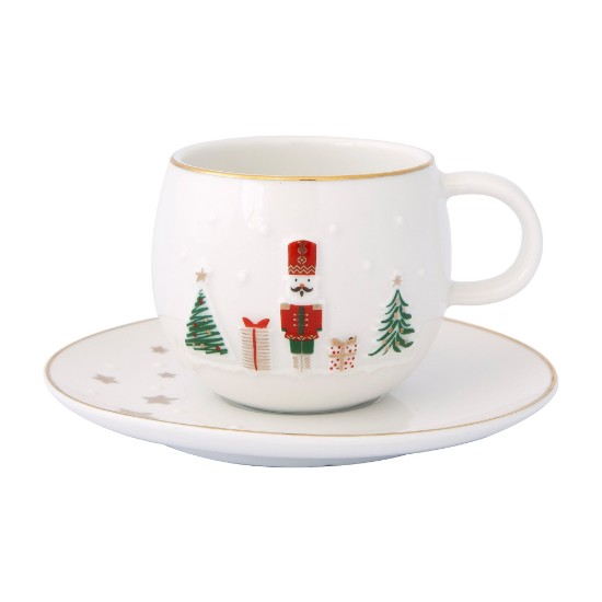 2 csésze csészealjjal, porcelánnal, 120 ml, "Let it Snow" - Nuova R2S