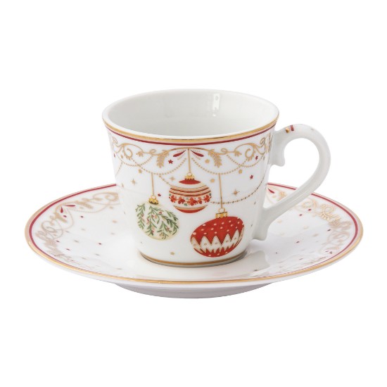 2db-os csésze és csészealj készlet, porcelán, 80ml, "Christmas Eve" - Nuova R2S