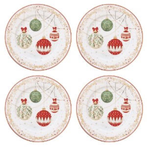 4 részes desszert tányér szett, porcelán, 19cm, "Christmas Eve" - ​​Easy Life