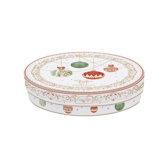 4 részes desszert tányér szett, porcelán, 19cm, "Christmas Eve" - ​​Easy Life