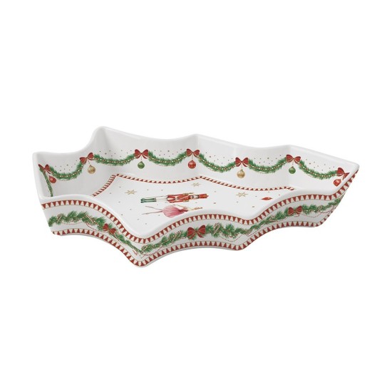 Karácsonyfa alakú tál, porcelán, 28,5 x 21,5 cm, "Magie de Noel" - Easy Life