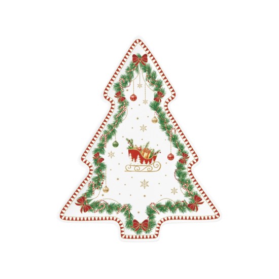 Karácsonyfa alakú porcelán tál, 25,5 x 20,5 cm, "Magie de Noel" - Easy Life