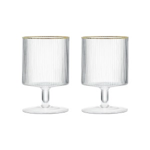 2db borospohár készlet, üvegből, 280 ml, "Gold" - Easy Life