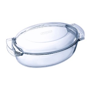 Ovális edény, fedővel, hőálló üveg, 4,4L + 1,4L, "Essentials" - Pyrex