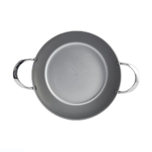 2 fogantyús sauté serpenyő, 28 cm acél, "Mineral B" - de Buyer