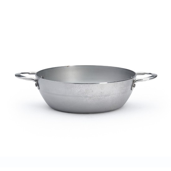 2 fogantyús sauté serpenyő, 28 cm acél, "Mineral B" - de Buyer