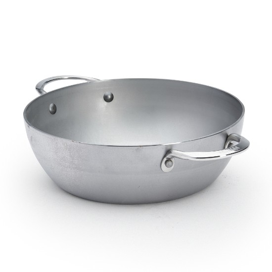 2 fogantyús sauté serpenyő, 28 cm acél, "Mineral B" - de Buyer