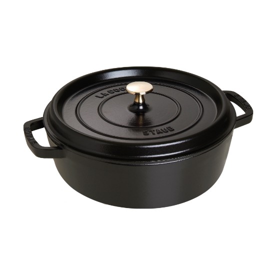 Shallow Cocotte, öntöttvas, 28cm/5,7L, Fekete - Staub