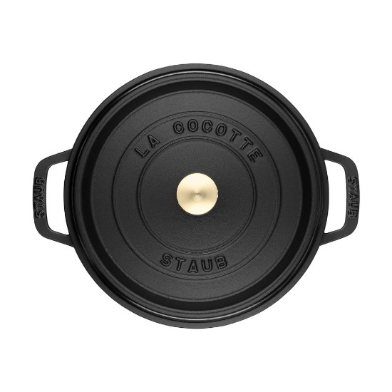 Shallow Cocotte, öntöttvas, 28cm/5,7L, Fekete - Staub