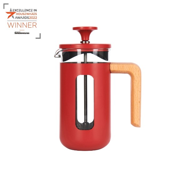 Kávéfőző, boroszilikát üvegből, 350 ml, "Pisa", Red - La Cafetiere