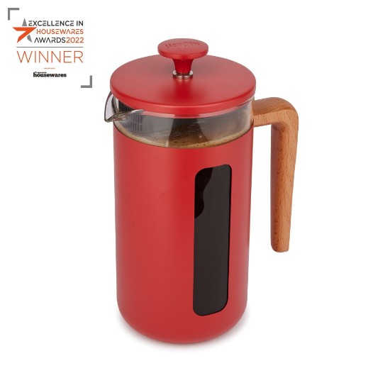 Boroszilikát üvegből készült kávéfőző, 1L, "Pisa", Red - La Cafetiere