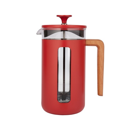 Boroszilikát üvegből készült kávéfőző, 1L, "Pisa", Red - La Cafetiere