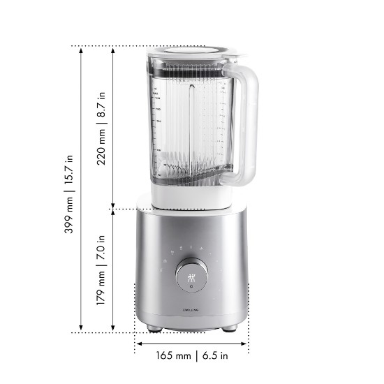 turmixgép, 1,4 l, 1200 W, "Enfinigy", ezüst - Zwilling