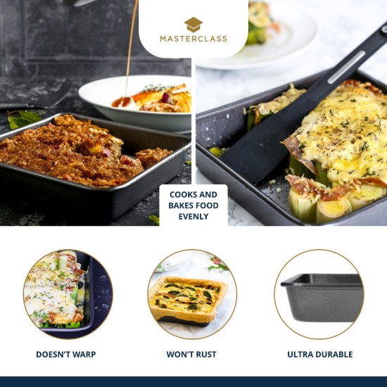 Kitchen Craft - Tepsi, négyzet alakú, acél, 23 x 23 cm, "MasterClass"