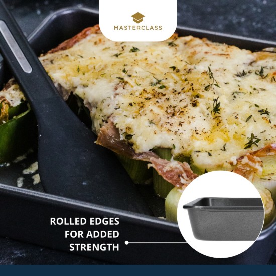 Kitchen Craft - Tepsi, négyzet alakú, acél, 23 x 23 cm, "MasterClass"