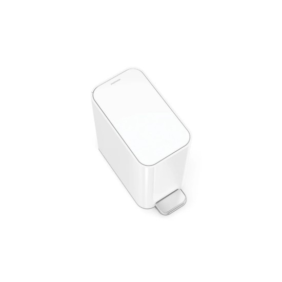 Pedálos szemetes, 5 L, rozsdamentes acél, Fehér  - simplehuman