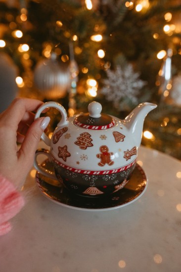 Teás készlet, porcelán, 350 ml, "GINGERBREAD" - Easy Life
