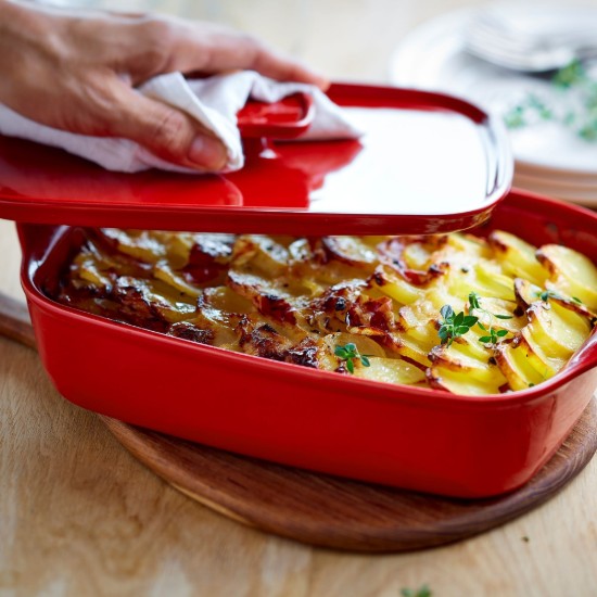 Emile Henry - 30,5 x 22 cm - es  sütőtál  fedő, Burgundy, 9652 sütőtál modelhez