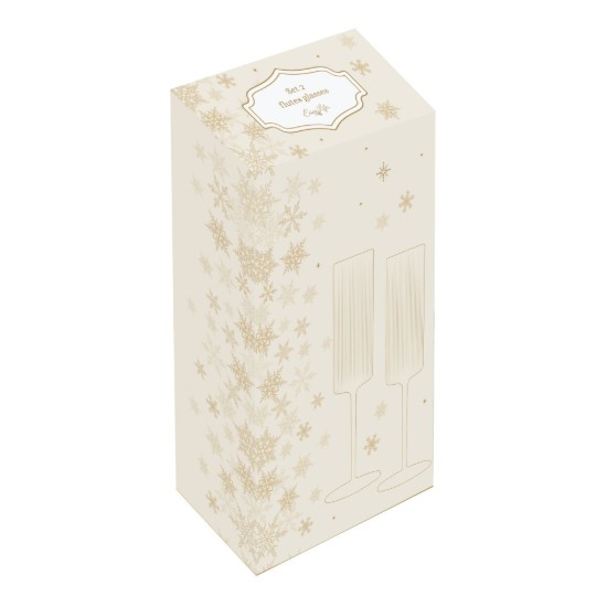 2 db pezsgőspohár készlet, üvegből, 200 ml, "Gold" - Easy Life