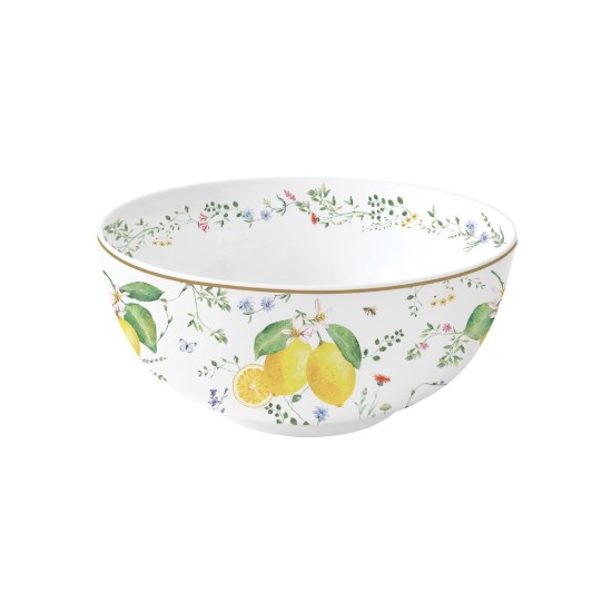 Tál, porcelán, 23 cm, "Fleurs et Citrons" - Easy Life
