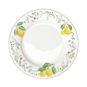 Lapos tál, porcelán, 26,5 cm, "Fleurs et Citrons" - Nuova R2S