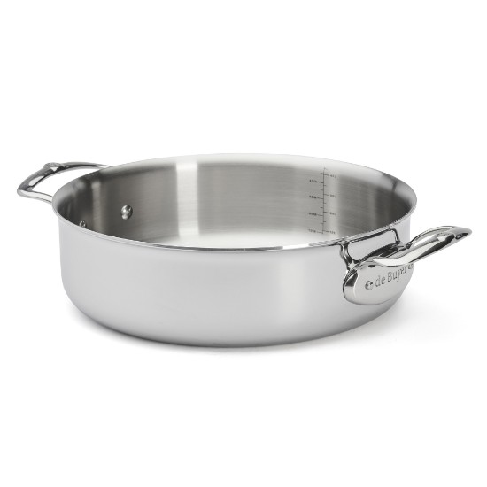  de Buyer - "Affinity" Rozsdamentes acél 5-Ply szoté serpenyő 2 fogantyúval, 28 cm/4,6L 