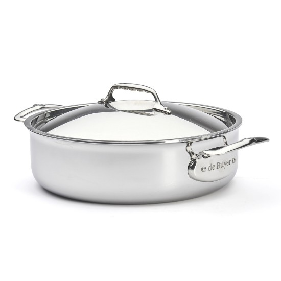  de Buyer - "Affinity" Rozsdamentes acél 5-Ply szoté serpenyő 2 fogantyúval, 28 cm/4,6L 