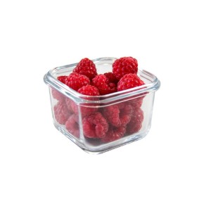 Négyszögletes ételtároló, üvegből, 210 ml, kék- Glasslock