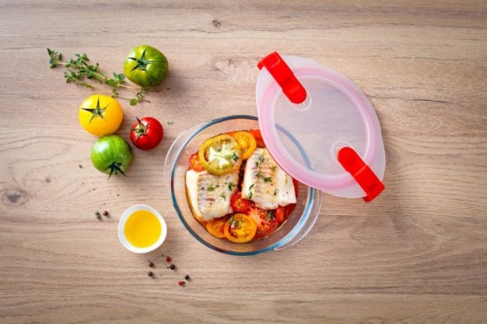 Kerek ételtároló, fedéllel, hőálló üveg, 18cm/1L, "Cook&Heat" - Pyrex