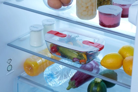Téglalap alakú ételtároló, fedéllel, hőálló üveg, 23x15cm/1.2L, "Cook&Heat" - Pyrex