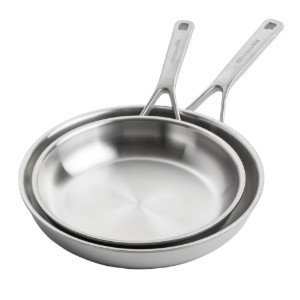 2 db serpenyő készlet, rozsdamentes acél, 3 rétegű, 24 cm / 28 cm, "MultiPly" - KitchenAid