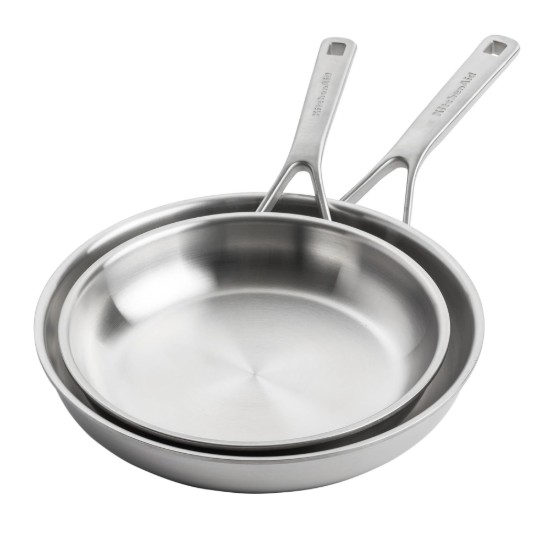 2 db serpenyő készlet, rozsdamentes acél, 3 rétegű, 24 cm / 28 cm, "MultiPly" - KitchenAid