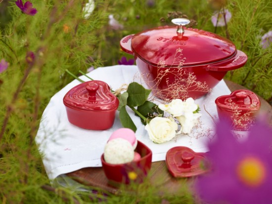 Staub cocotte coeur 20 cm / 1,75 l, öntöttvasból,  Cherry