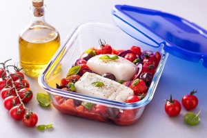 Téglalap alakú üveg ételtároló, légmentesen záródó fedéllel, hőálló üveg, 20x15cm/0.8L, "Cook&Go" - Pyrex