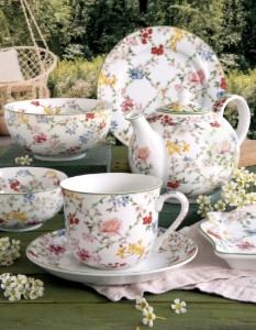 Teáskanna fém betéttel, porcelán, 1L, "Garden Dreams" - Nuova R2S
