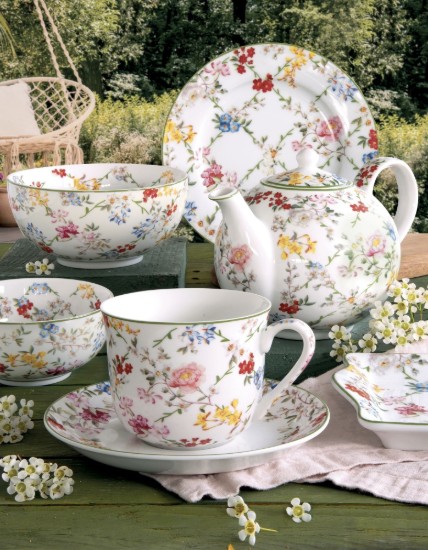 Teáskanna fém betéttel, porcelán, 1L, "Garden Dreams" - Nuova R2S