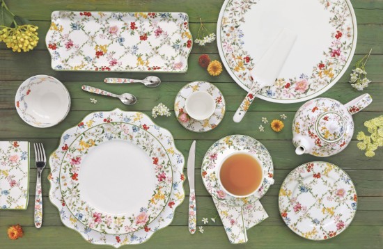 Teáskanna fém betéttel, porcelán, 1L, "Garden Dreams" - Nuova R2S