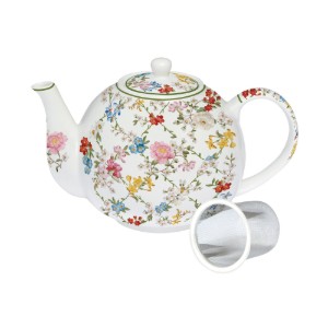 Teáskanna fém betéttel, porcelán, 1L, "Garden Dreams" - Nuova R2S
