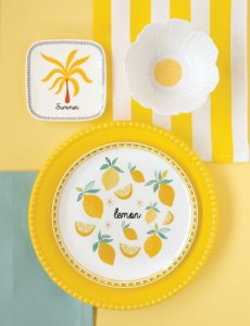 2 darabos desszertes tányérkészlet, porcelán, 20 cm, "Twist&Match", sárga - Nuova R2S